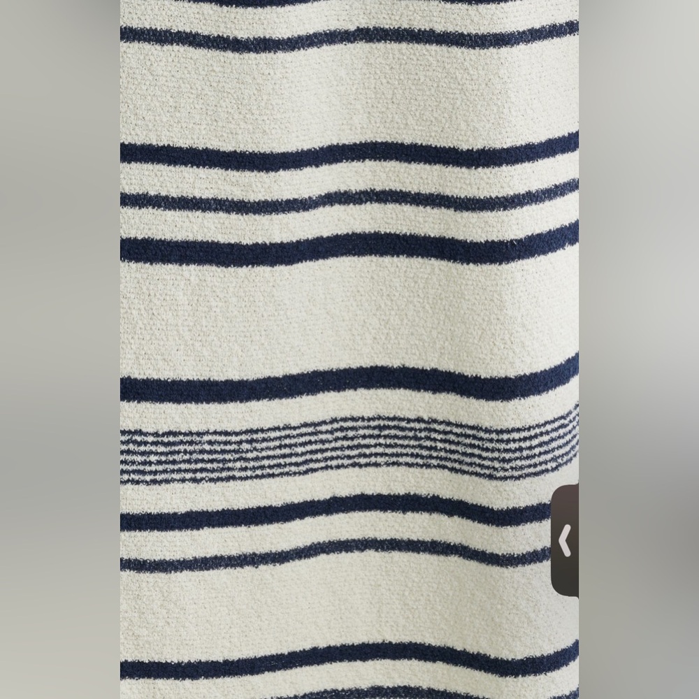 Zoe and Claire Striped Navy and White Midi Polo Dress - Picture 8 of 10